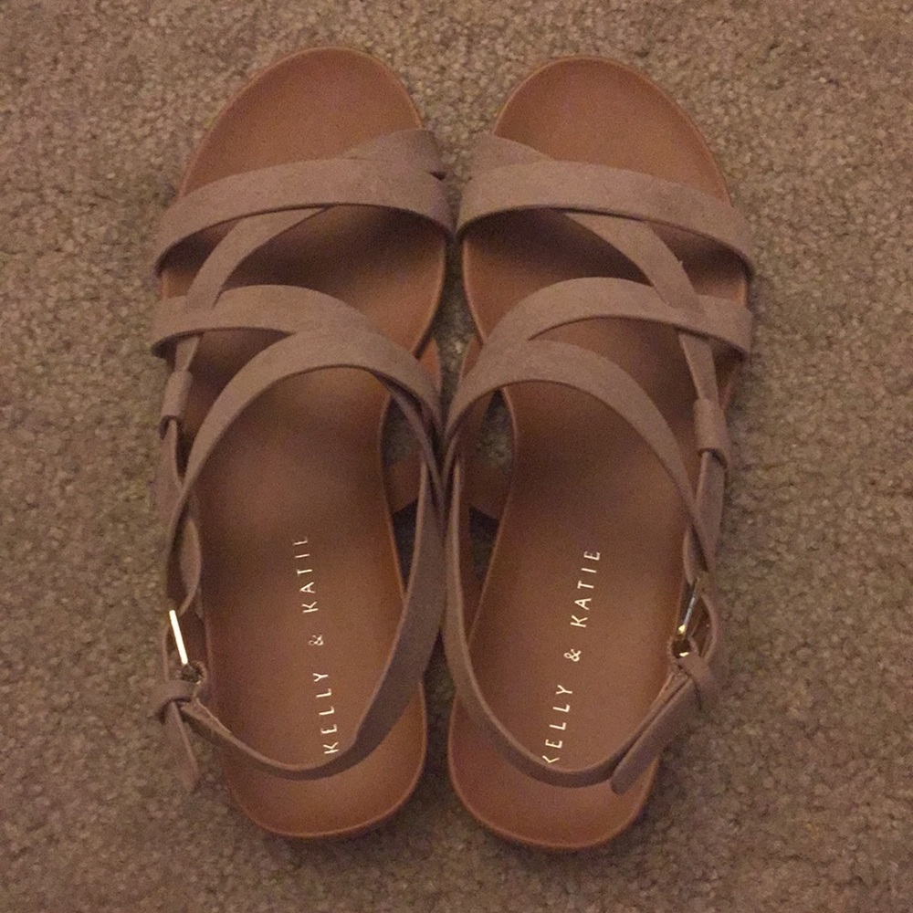 Kelly & Katie Tan Suede Sandals! NIB